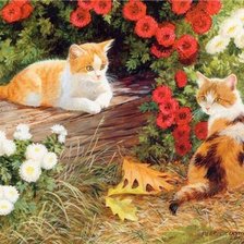 Схема вышивки «Серия КОШКИ. Живопись.»