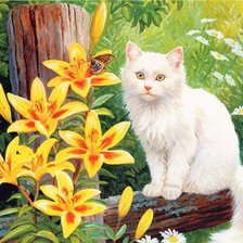 Схема вышивки «Серия КОШКИ. Живопись.»