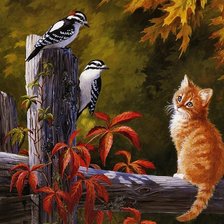 Схема вышивки «Серия КОШКИ. Живопись.»