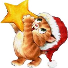 Схема вышивки «котик новогодний»