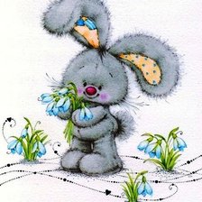 Схема вышивки «Зайчик и подснежники»