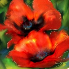 Схема вышивки «маки»