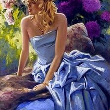 Схема вышивки «Девушка в саду»