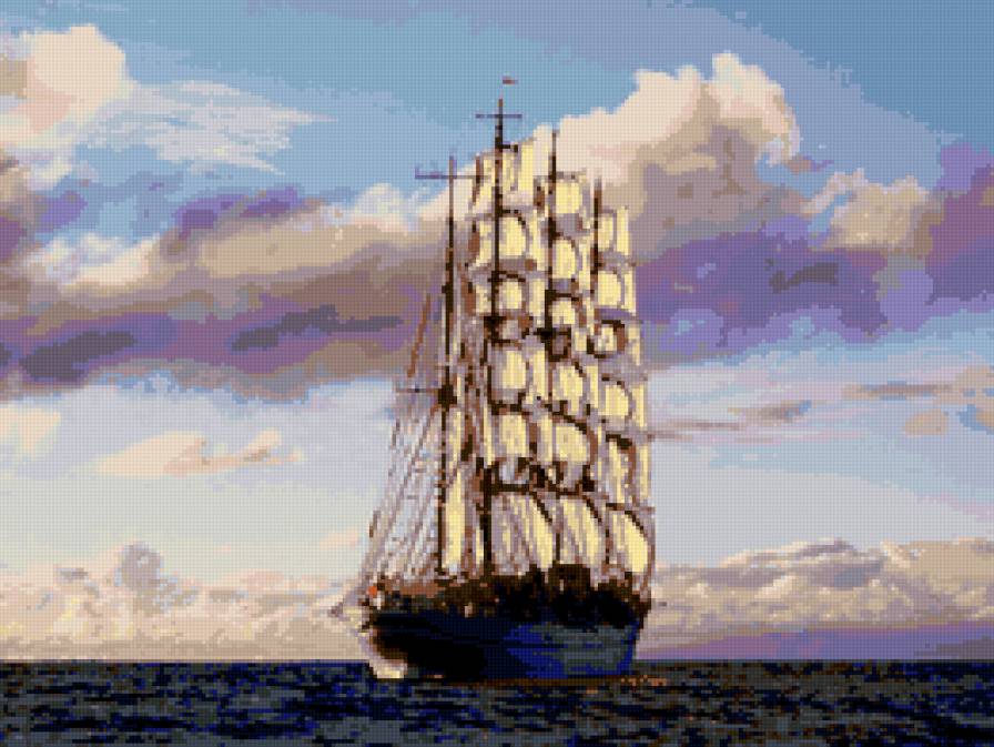 парусник - корабль, море - предпросмотр