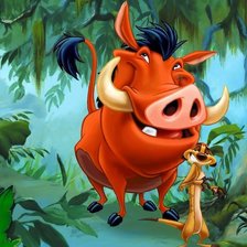 Схема вышивки «тимон и пумба»