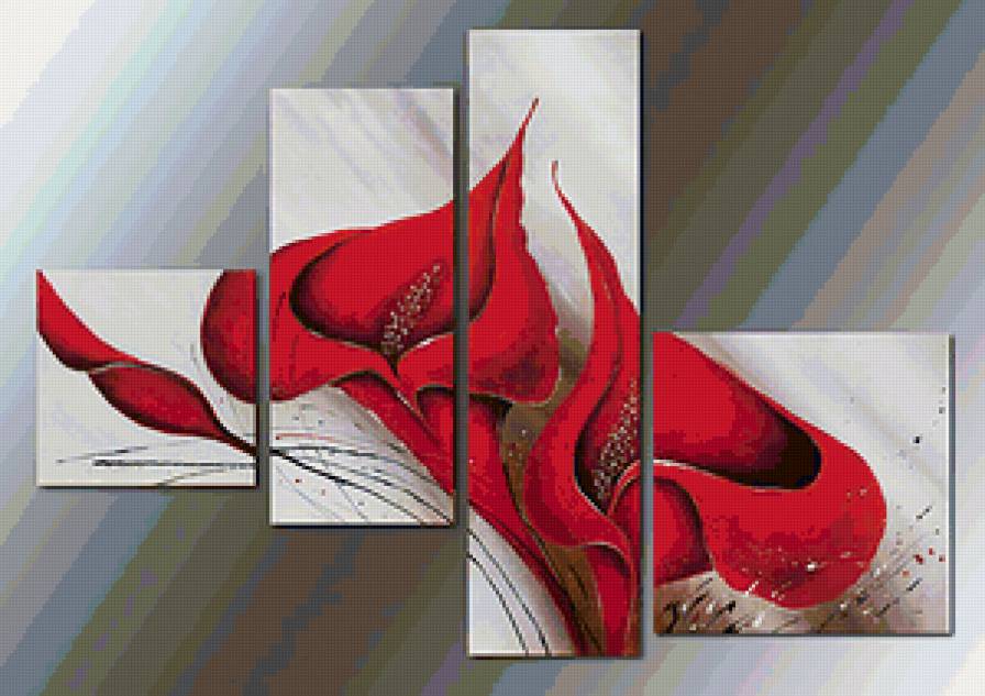 цветок - модульная картина - предпросмотр