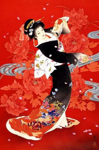 Гейша. Танец - гейша, девушка, красота женщины, краса азии, искусство китая - оригинал