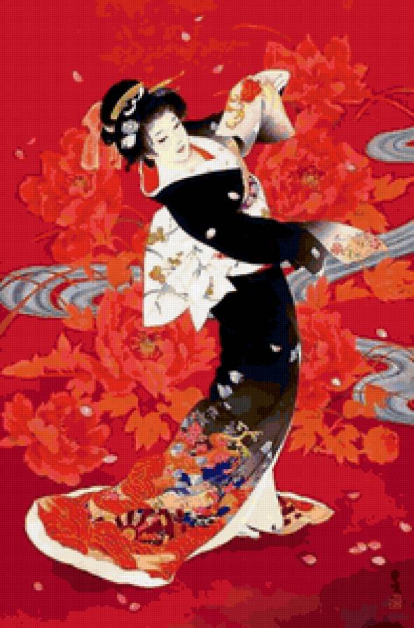 Гейша. Танец - краса азии, девушка, искусство китая, красота женщины, гейша - предпросмотр