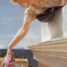 Схема вышивки «Девушка с цветами»