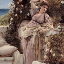 Схема вышивки «Девушка в саду»