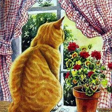 Схема вышивки «Задумчивый кот.»