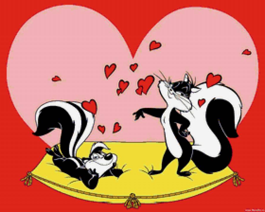 скунсики - зверята, детям, валентинка, любовь, бемби, мультик, дисней, мультяшки - предпросмотр