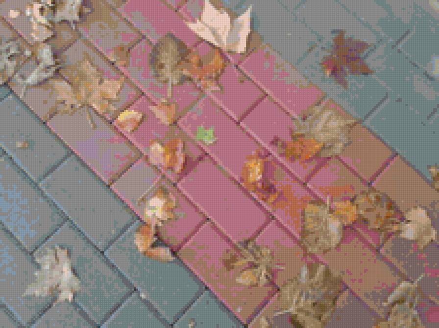 listja na trotuare. - osen - предпросмотр