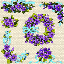 Схема вышивки «Сюжеты для скатерти, салфеток, подушек»