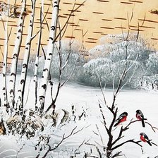 Схема вышивки «Зимняя картина»