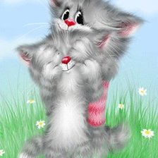 Схема вышивки «коты»