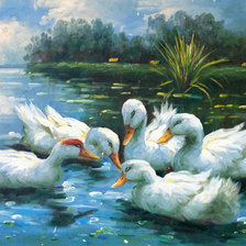 Схема вышивки «Серия "Птицы. Гуси"»