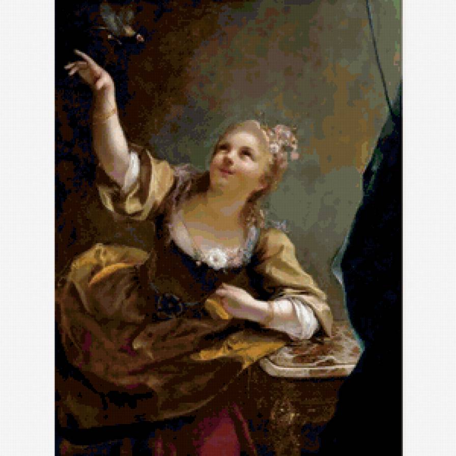 дама - кортина, живопись, девушка, портрет - предпросмотр