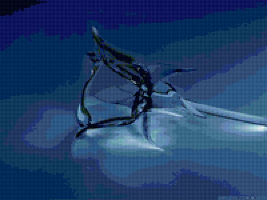 синее на синем - растение, стекло, синий, роза - предпросмотр