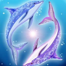 Схема вышивки «дельфины»