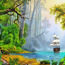 Схема вышивки «парусник»