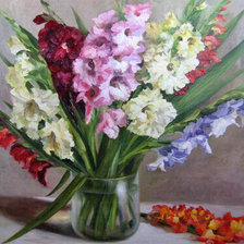 Схема вышивки «букет гладиолусов»