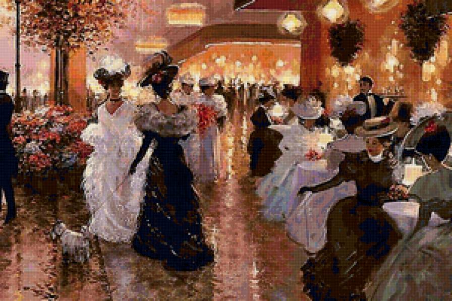 париж 2 - вечер, картина, город, париж - предпросмотр