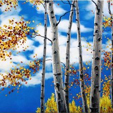 Схема вышивки «Осины и небо»