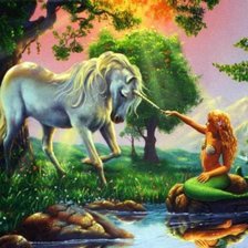 Схема вышивки «Русалка и единорог»