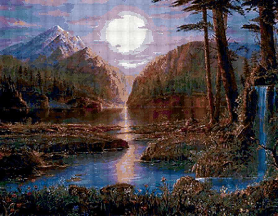 картина - горы, пейзаж, природа - предпросмотр