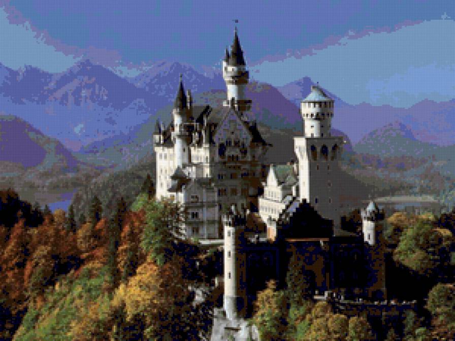 Замок - пейзаж, природа, архитектура, осень, горы, замок - предпросмотр