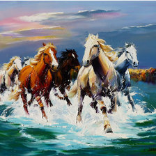 Схема вышивки «бегущие кони»