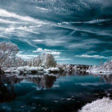 Схема вышивки «Зимнее озеро»