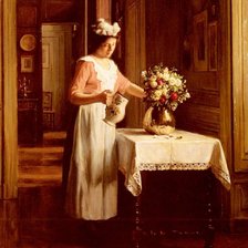 Схема вышивки «Служанка, поливающая цветы»