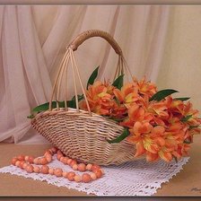 цветы в корзине