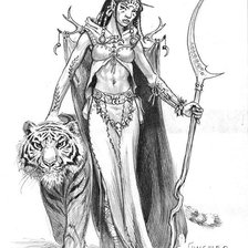 Схема вышивки «воительница»