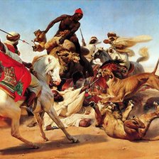 Схема вышивки «Охота на  льва»