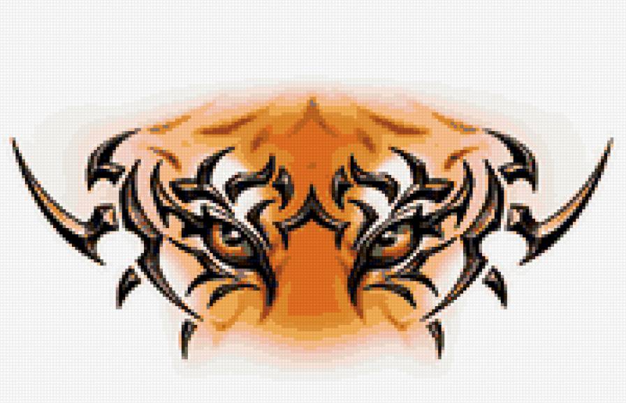 взгляд тигра - животные, орнамент - предпросмотр