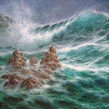 Схема вышивки «море»