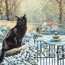 Схема вышивки «Зимний кот»