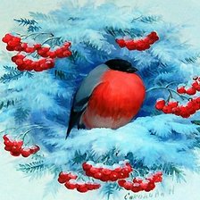 Схема вышивки «Снегирь»