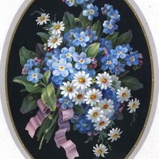 Схема вышивки «Ромашки и незабудки»