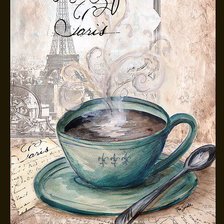 Схема вышивки «Кофе в Париже»