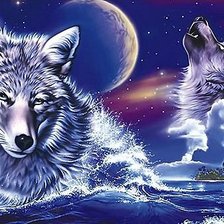 Схема вышивки «Волки»