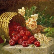 Схема вышивки «Натюрморт с малиной»