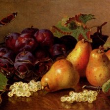 Схема вышивки «Натюрморт со сливами»