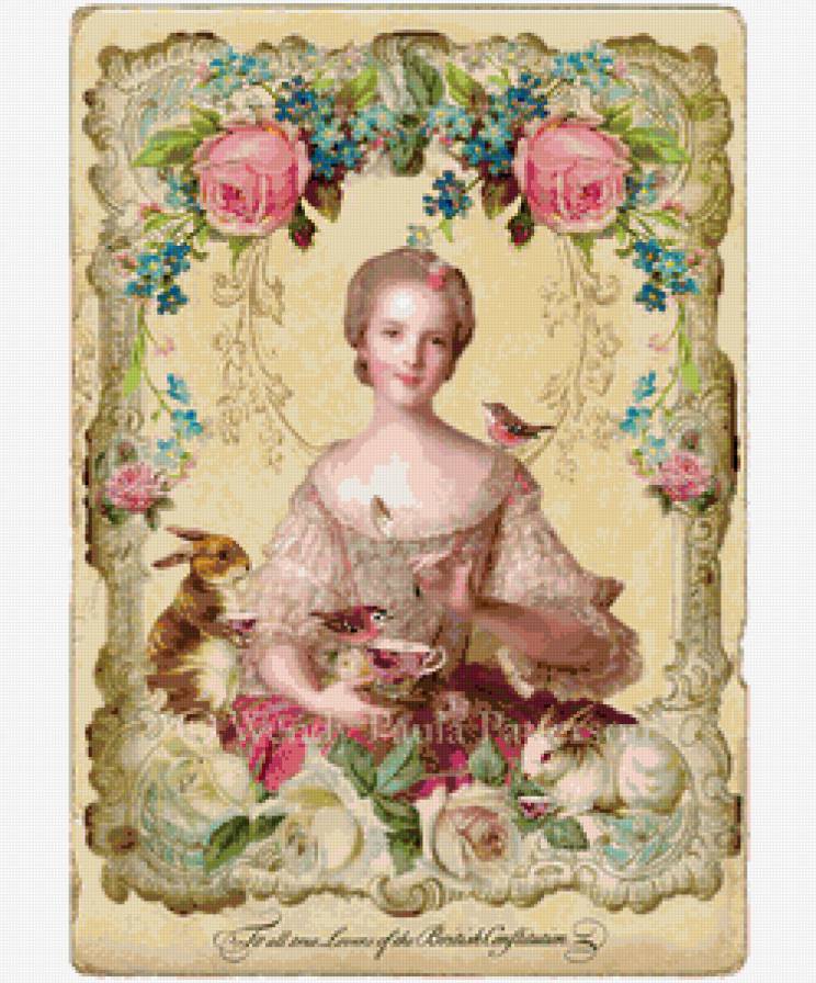 Время пить чай - девушка, кухня, дама, птицы, чай - предпросмотр