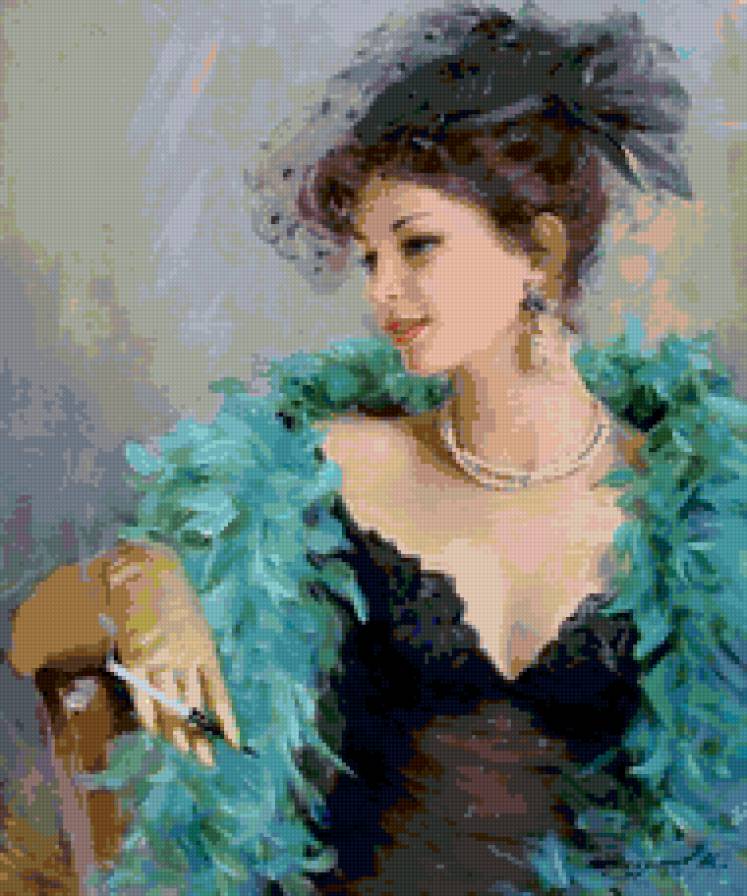 Портрет - ретро, барышня, портрет, девушка - предпросмотр