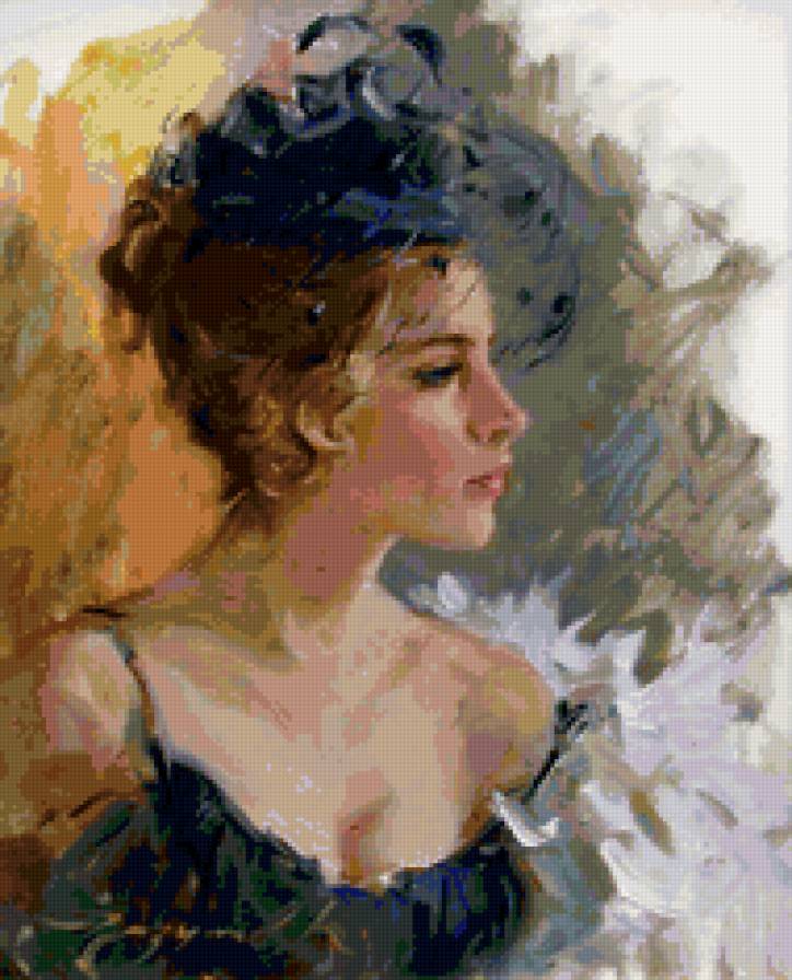 Портрет - ретро, портрет, девушка, барышня - предпросмотр