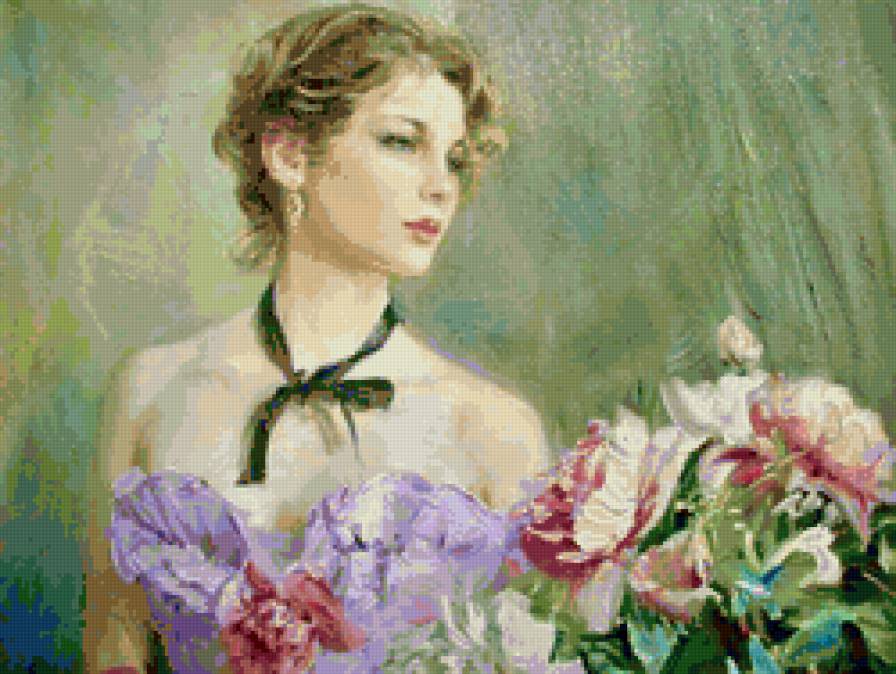 Портрет - ретро, барышня, портрет, девушка - предпросмотр